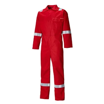 Image of Dickies Everyday Flame Retardant Reflective Taped Coverall Overall Firechief High Visibility Lightweight FR24/7TP+ TALL LEG (XXL Tall, Red)