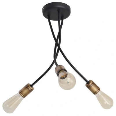 Image of Harvard Multi Arm Semi Flush Ceiling Light Black, Patina 36cm