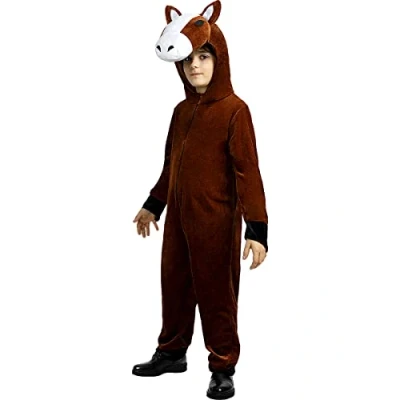 Image of Funidelia Horse Costume for boys and girls Animals Costumes kids, accessory fancy dress &amp; props Halloween, carnival parties Size 3 4 years Brown