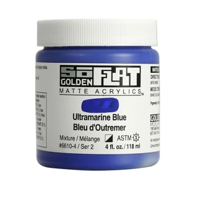 Image of Golden SoFlat Matte Acrylic Paint, 4oz jar, Ultramarine Blue (6610 4)