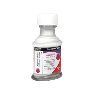 Image of Daler Rowney Georgian Oil Medium, Glass Jar, 2.54oz 75 ml, Water Mixable Fast Drying Medium