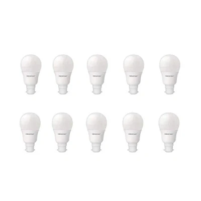Image of 10 x Megaman 143370 Opal LED 9.5W GLS Style Light Bulb B22 BC 4000K Cool White None Dimmable Lamp 810 Lumen 15000 Hours Life