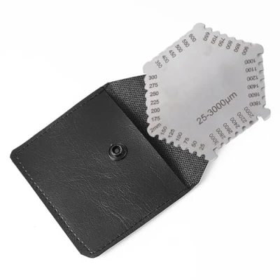 Image of Hilitand Hexagon Wet Film Thickness Gauge Stainless Steel Comb 25 3000um with Black Case