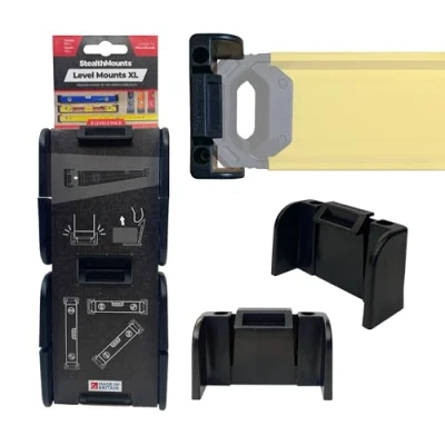 Image of Black StealthMounts Universal Level Holder XL Locking Mount Storage Clips All Brands (2 Pack)