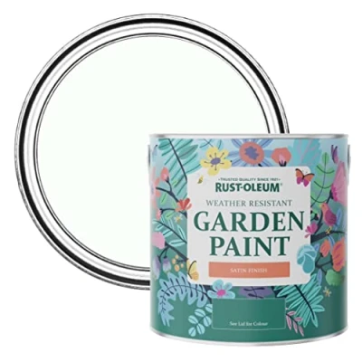 Image of Rust Oleum Green Mould Resistant Garden Paint In Satin Finish Apple Blossom 2.5L