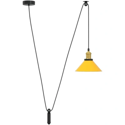 Image of vidaXL Pendant Lamp Height Adjustable E27 Gloss Yellow Ø 22 cm Metal