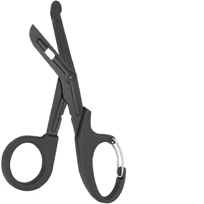 Image of INSGB Titanium Bandage Shears Scissors EMT and Medical Scissors, Stealth Black Coated for Nurses, Students, Emergency Room Paramedics Perfect Nurse First Aid, Tough Cuts (Black, 19cm)