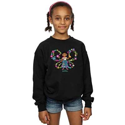 Image of Disney Girls Encanto Mirabel Butterfly Sweatshirt Black 3 4 Years