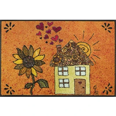 Image of Wash + Dry Doormat, Polyamide, Orange, 50x75
