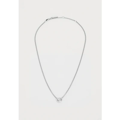 Image of Calvin Klein Twisted Bezel Solitaire Necklace silvercoloured, Women&#039;s, Size: One Size, Silver/coloured