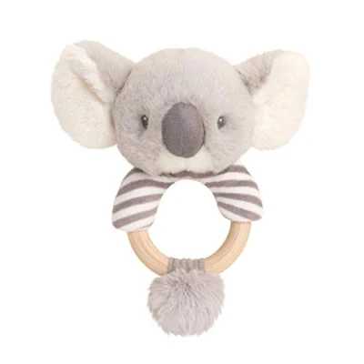 Image of Keel Toys SE6713 14cm Keeleco Baby Cozy Koala Ring Rattle 100% Recycled. Huggable.