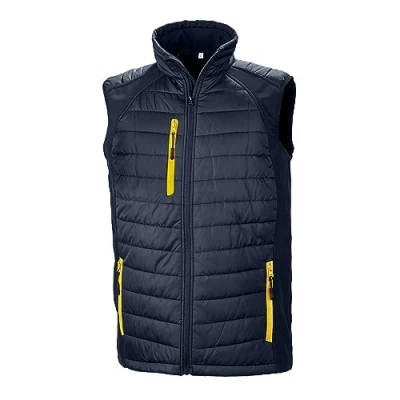 Image of Result Unisex Adult Compass Softshell Gilet (M) (Navy/Yellow)