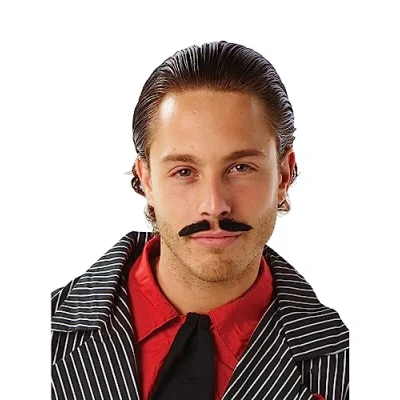 Image of Rubie&#039;s Official Gangster Moustache, Adult Costume One Size Halloween