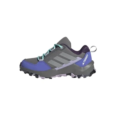 Image of adidas Terrex AX4R Hiking Shoes, Grey Four/Matte Silver/semi Flash Aqua, 4 UK Child