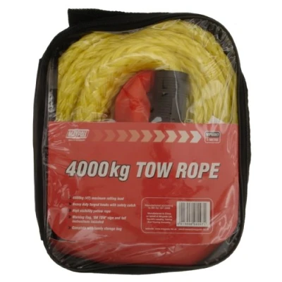 Image of Maypole Heavy Duty 3.5m Tow Rope 4000kgs with Forged Hooks, &#039;On Tow&#039; Sign, 4 tonnes for Car, 4x4, Van Recovery
