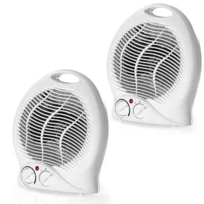 Image of Beldray COMBO 5016 Portable Fan Heaters Set of 2 Electric Heaters, Heat Settings, Cool Air Function, Adjustable Thermostat, Home Heater, Dial Control, Overheat Protection, 1000/2000W