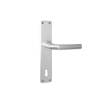 Image of HOPPE 2668194 Door Handle Set Birmingham on Long Plate Deadlock Distance 90 mm Thickness 30 49 Silver Anodised