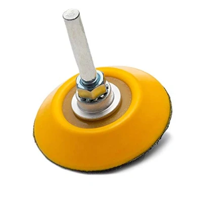 Image of Glass Polish 2 inch (50mm) Spindle Hook &amp; Loop Grip Backing Pad for Drills with Universal Drill Attachment GP12001