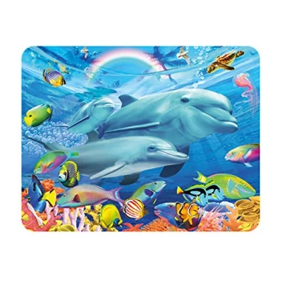 Image of 3D LiveLife Magnet Dolphin Family from Deluxebase. Lenticular Ocean Fridge Magnet. Magnetic decor for kids and adults with artwork licensed renowned artist, Michael Searle