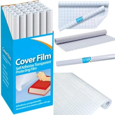 Image of Citystores® TG 50cm X 1m Clear Adhesive Film Roll Ideal For Book Lining, Sticky Back Plastic, And School Covers