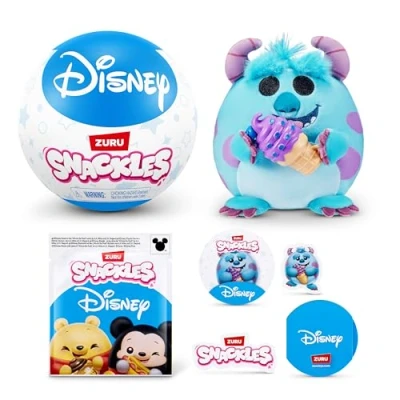 Image of Snackles Licensed Character Disney 5 inch Plush by ZURU, with Snack Accessory