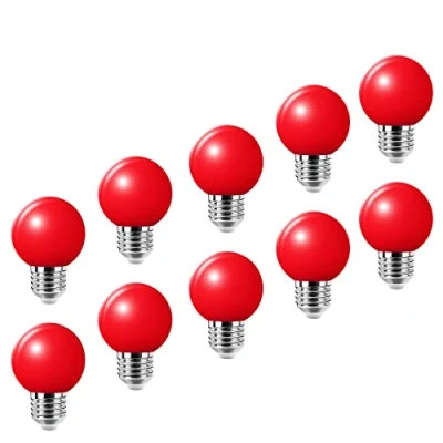 Image of Colored Bulbs LED 2W E27 G45 Lighting Bulb for Party Lighting,Outdoor Patio Christmas,LED Coloured GolfBall Red