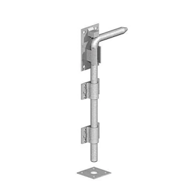 Image of Wyre Direct Garage Gate Drop Down Bolt Galvanised 12&quot; 18&quot; 24&quot; Heavy Duty (300mm (12&quot;))