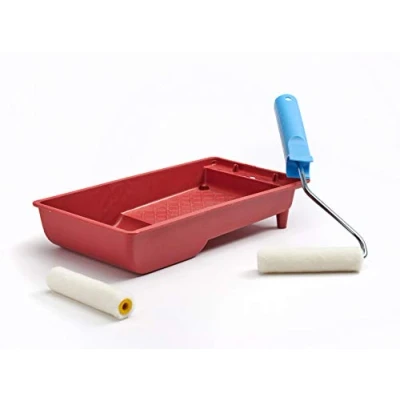 Image of KIBROS IB_L102c Tray Set (Anti Drip Kit) 1 Frame 2 Lacquered Rabbit Paws Width 100 mm Paint Skirting Radiators Flat Surfaces Boats Cases