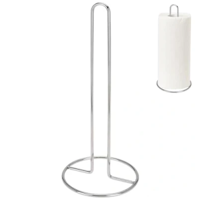 Image of GEEZY Kitchen Roll Stand Freestanding Paper Tissue Towel Pole Holder Chrome Finish Stainless Steel