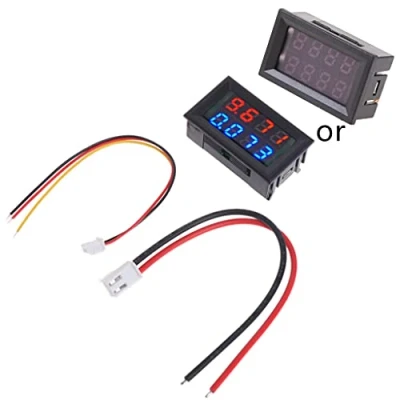 Image of 0.28&quot; LED Digital Voltmeter Ammeter and Blue 2 in 1 Multimeter Display Voltage Current Tester for 0 100V Automotive Motorcycle Powersports