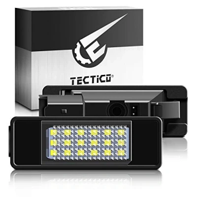 Image of TECTICO LED Rear Number Plate Bulb SMD Bright White Canbus License Lights for 106 1007 207 307 308 406 407 408 C2 C3 C4 C5 C6 C8, 2 Lamps