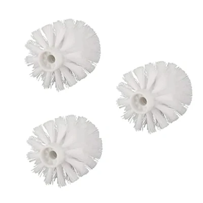 Image of 3Pcs Toilet Bowl Brush Head Replacement Sturdy Stiff Bristles for Bathroom Elegant Durable White