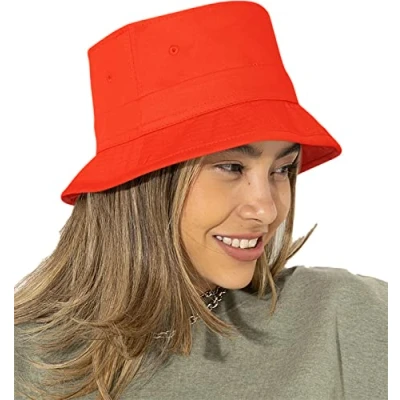 Image of 4sold Unisex Men Women Adults Sun Protection Bucket Hat Summer Fishing Fisher Beach Festival Outdoor Cap Polyester Red