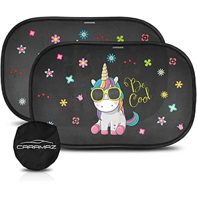 Image of CARAMAZ sun protection car baby with certified UV protection, universal fit 51 x 31 cm, 2 pieces self adhesive visor, film color Light Dark