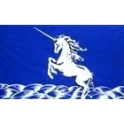 Image of 5ft x 3ft Unicorn Mythical Horse Blue Flag