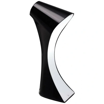 Image of Ora Table Lamp 1 Light E27, Gloss Black, White Acrylic, Polished Chrome