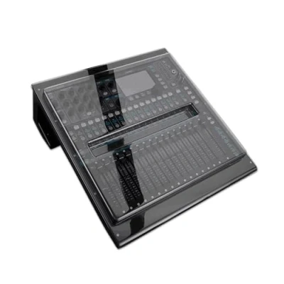 Image of Decksaver Cover for Allen &amp; Heath QU16 Super Durable Polycarbonate Protective lid in Smoked Clear Colour, Made The UK Engineers’ Choice Unbeatable Protection