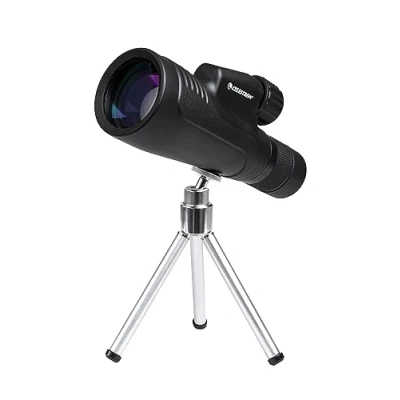 Image of Celestron 72373 Outland X 10 30x50mm Waterproof Monocular with Tripod, Cleaning Cloth, Eyepiece Covers and Belt Case Durable Housing, BaK 4 Prism Glass Multi Coated Optics, Black