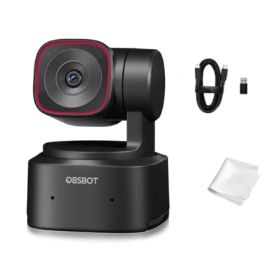 Image of OBSBOT Tiny 2 Lite, PTZ 4K Webcam 1080p@60fps HDR, with AI Tracking, Privacy Cover, Microphone, 1/2&quot; Sensor, USB2.0, Plug&amp;play, for Conferencing, Live Streaming, Compatible Skype/YouTube/Teams