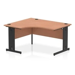 Image of Impulse 1400 LH Crescent Desk Beech/Black Cable Managed Leg