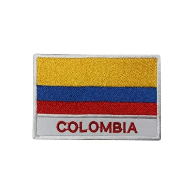 Image of Colombia National Flag Embroidered Iron on Patch Sew Badge for Clothes etc