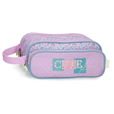 Image of Enso Cute girl Purple Pencil Case 22x10x11 cms Polyester