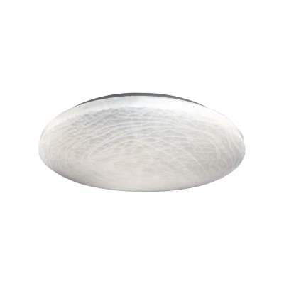 Image of Polaris Dimmable LED Patterned Glass Flush Ceiling Light White 2932 6026K Remote Control