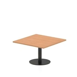 Image of Italia 800mm Square Coffee Table Oak Top 475mm High Black Leg