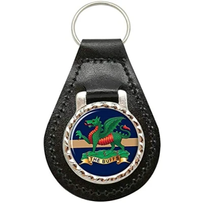 Image of The Buffs (Royal East Kent Regiment), British Army Leather Key Fob