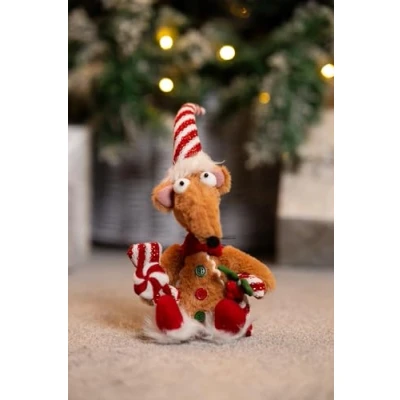 Image of Marco Paul Christmas Decorations House decor Fun Renton Rat and Mouse, Xmas gingerbread Ornament Home, Animal Ginger Bread festive home soft plush fabric plushie 180mm
