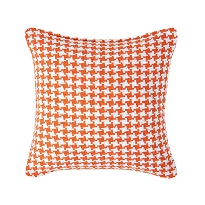 Image of HOMESCAPES Orange Houndstooth Cushion Cover, 100% Cotton, 24 x Inches, A Great Fit for Sofa or Settee Cushion, as Display your Bed Conservatory