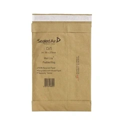 Image of Mail Lite Padded Postal Bag Size D/1 181x273mm Brown (100 Pack)
