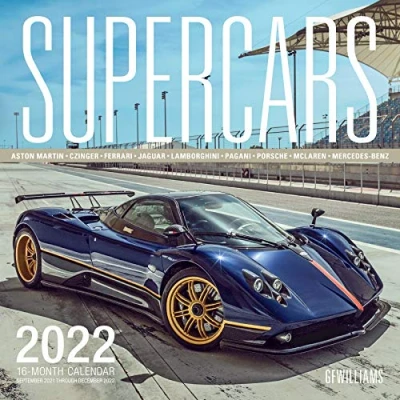Image of Supercars 2022: 16 Month Calendar September 2021 through December 2022