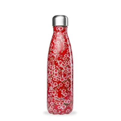 Image of Qwetch Insulated Originals Bottle Flowers red 500ml Stainless Steel 24h Cold and 12h Hot Waterproof, BPA Free &amp; Reusable